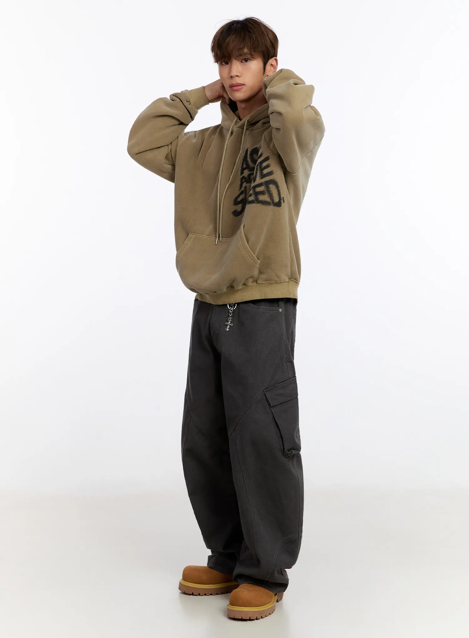 Men's Wide-Leg Cargo Pants IN528 - Image 8