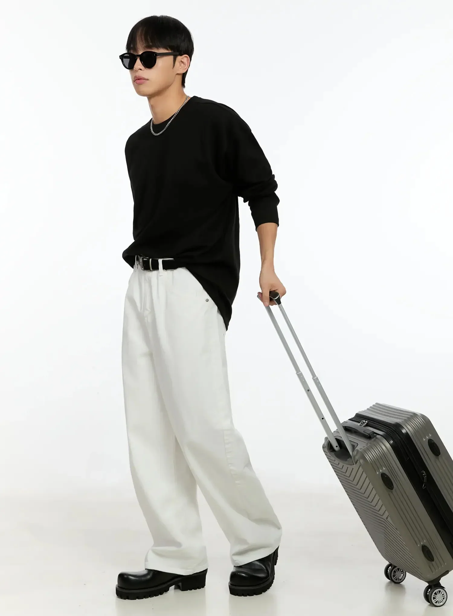 Men's Wide Leg Cotton Pants IN506 - Image 13