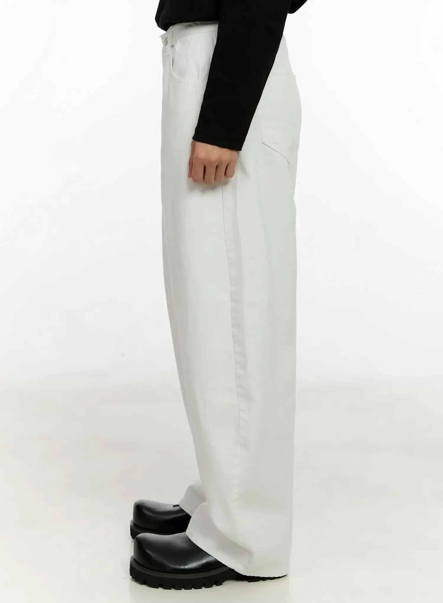 Men's Wide Leg Cotton Pants IN506 - Image 6