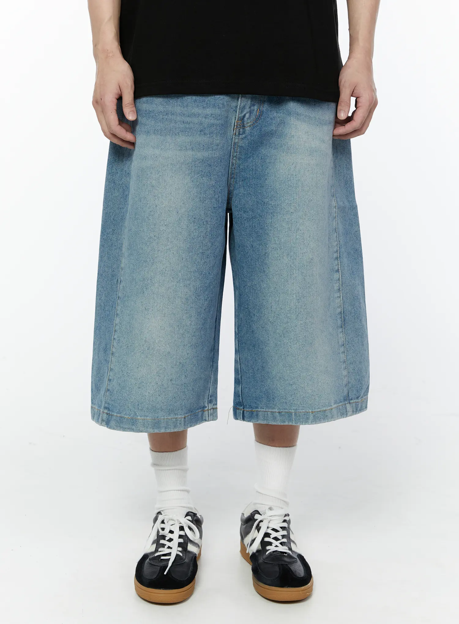Men's Wide Leg Denim Bermuda Shorts IA527