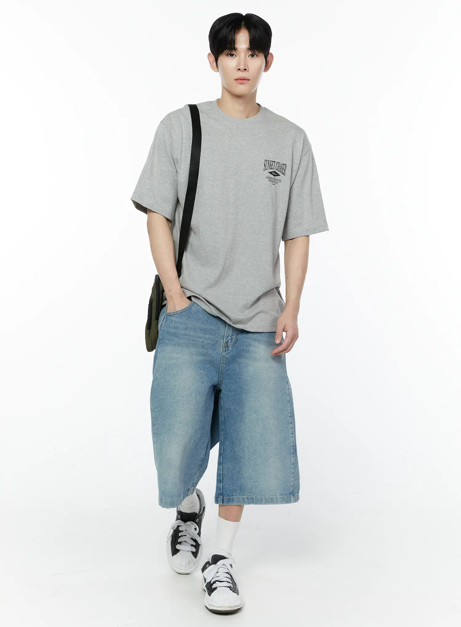 Men's Wide Leg Denim Bermuda Shorts IA527 - Image 10