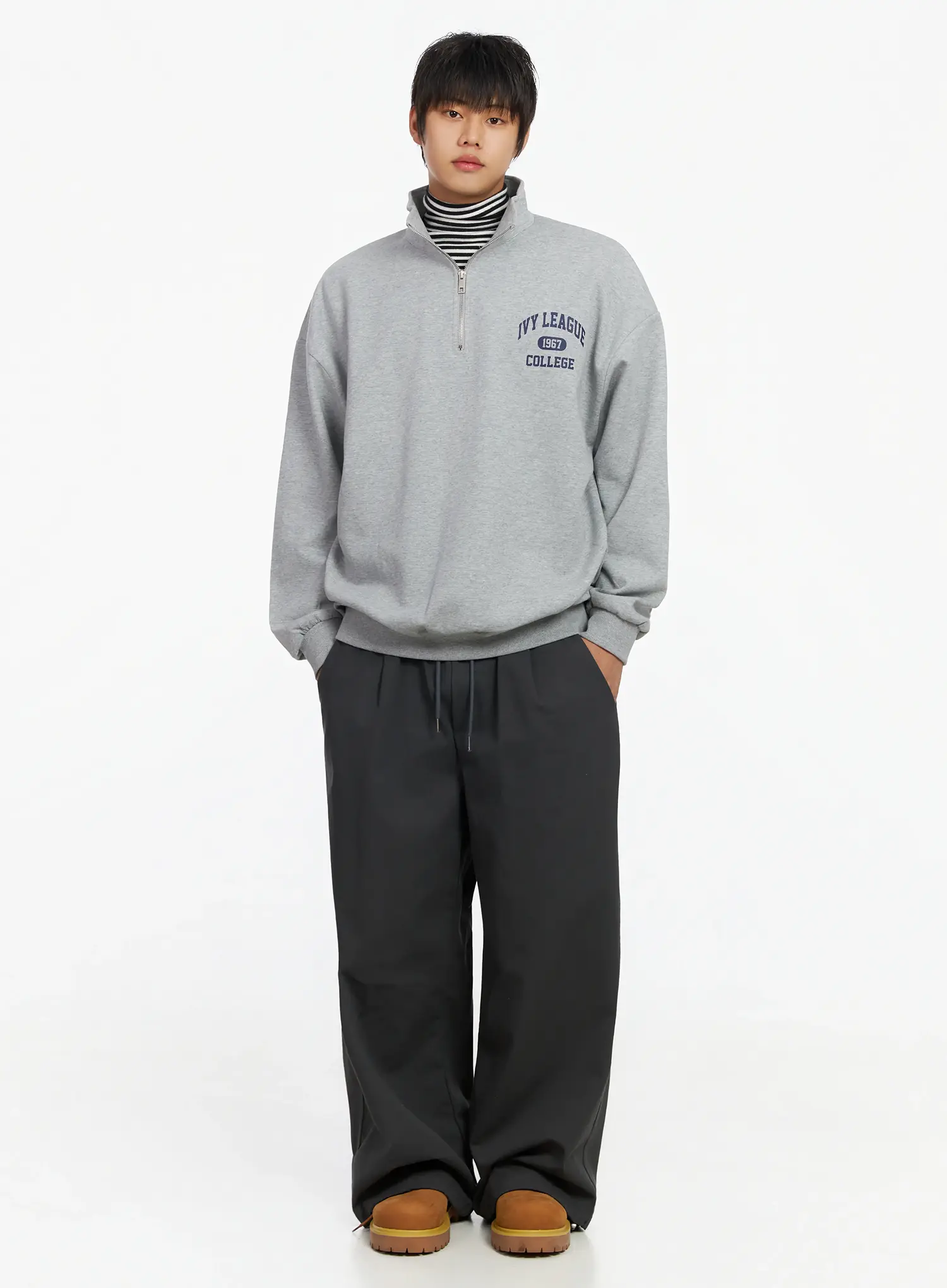 Men's Wide Leg Graphic Cotton Pants IJ527 - Image 10