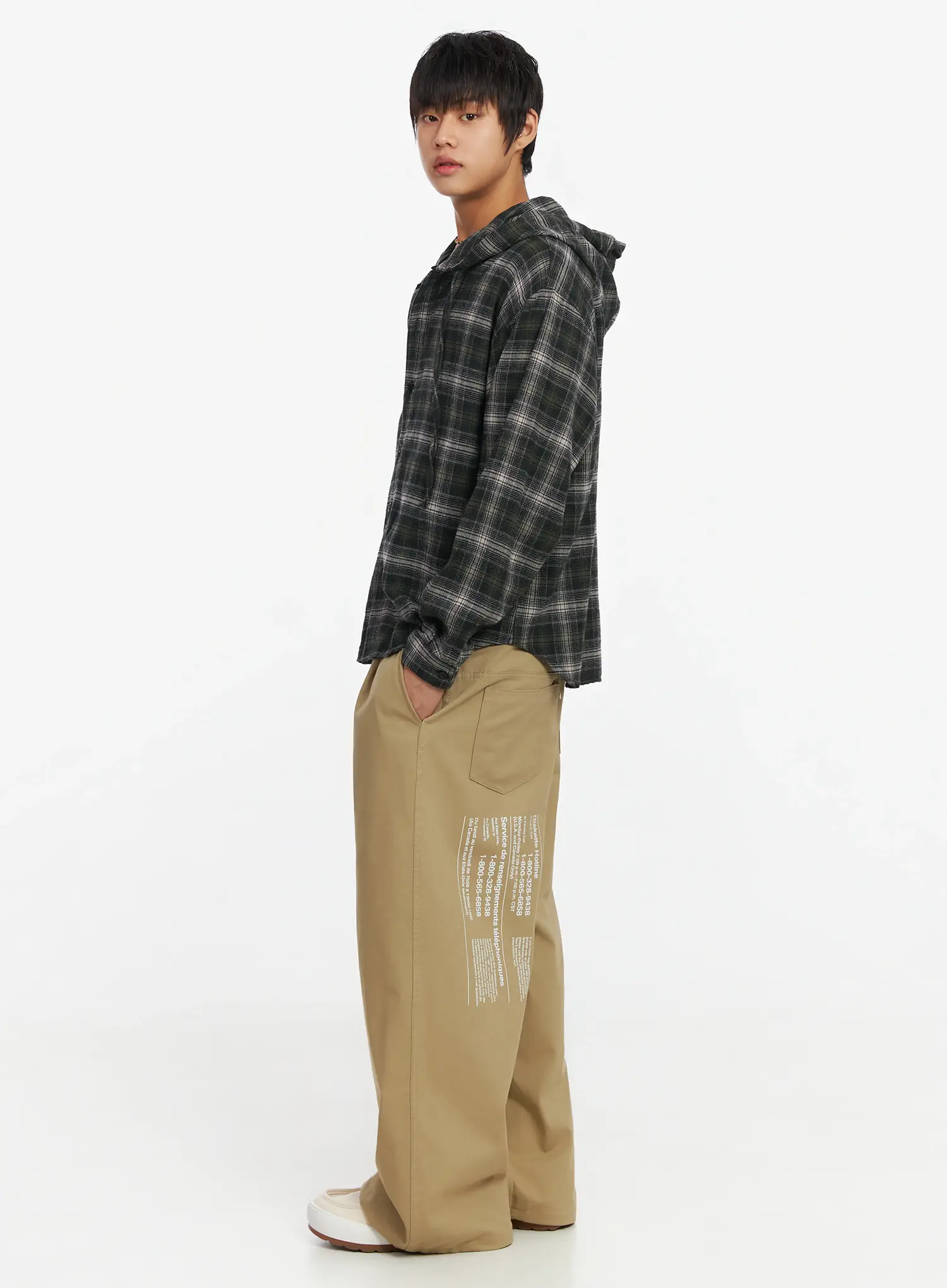 Men's Wide Leg Graphic Cotton Pants IJ527 - Image 11