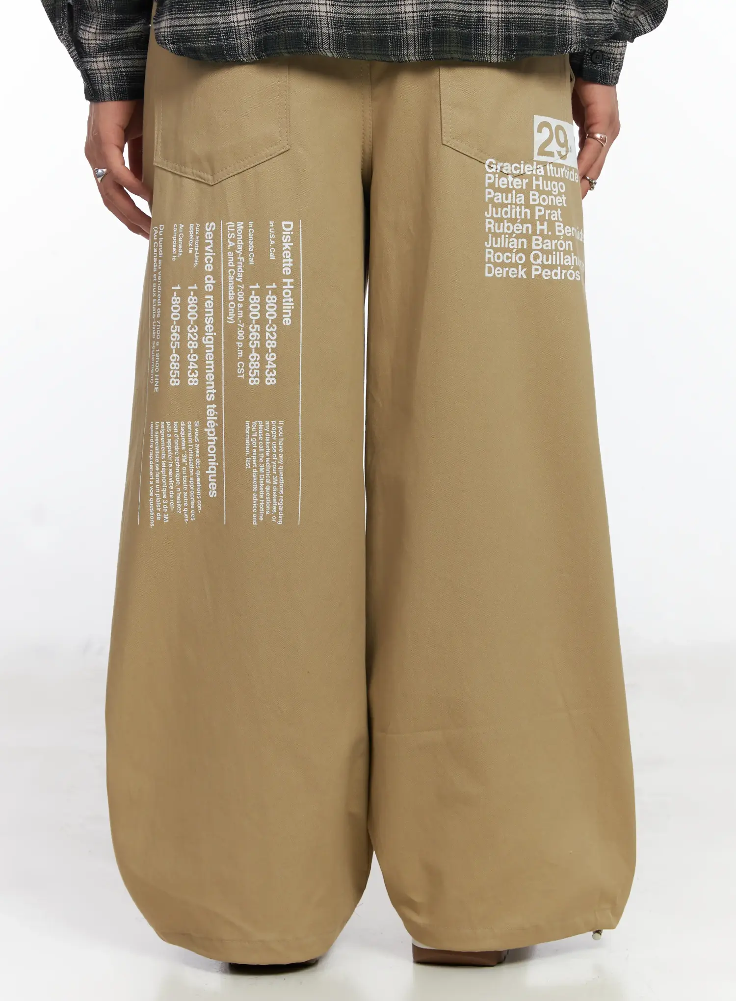 Men's Wide Leg Graphic Cotton Pants IJ527 - Image 12