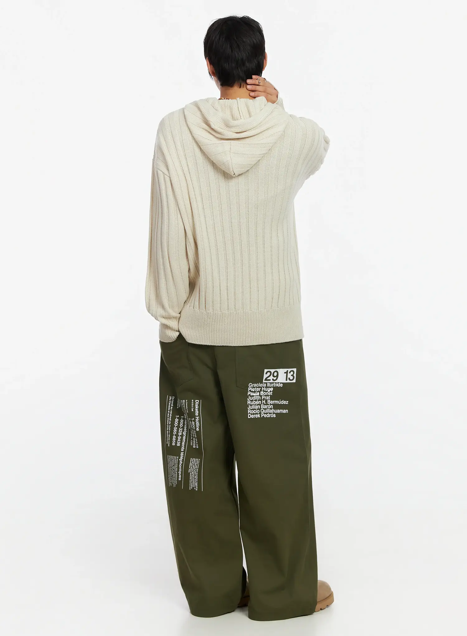 Men's Wide Leg Graphic Cotton Pants IJ527 - Image 15