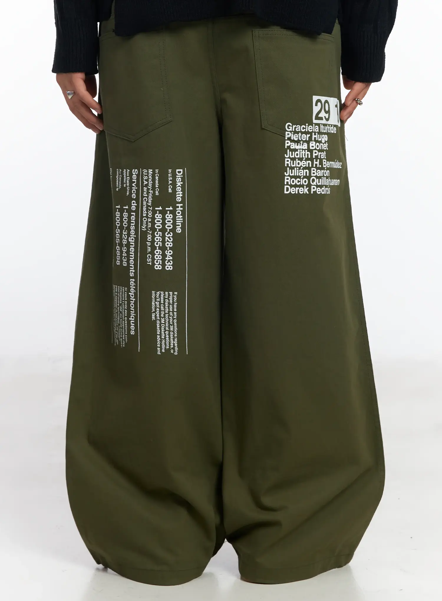 Men's Wide Leg Graphic Cotton Pants IJ527 - Image 16