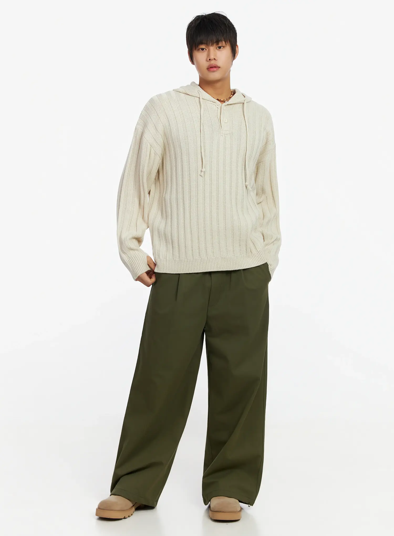 Men's Wide Leg Graphic Cotton Pants IJ527 - Image 17