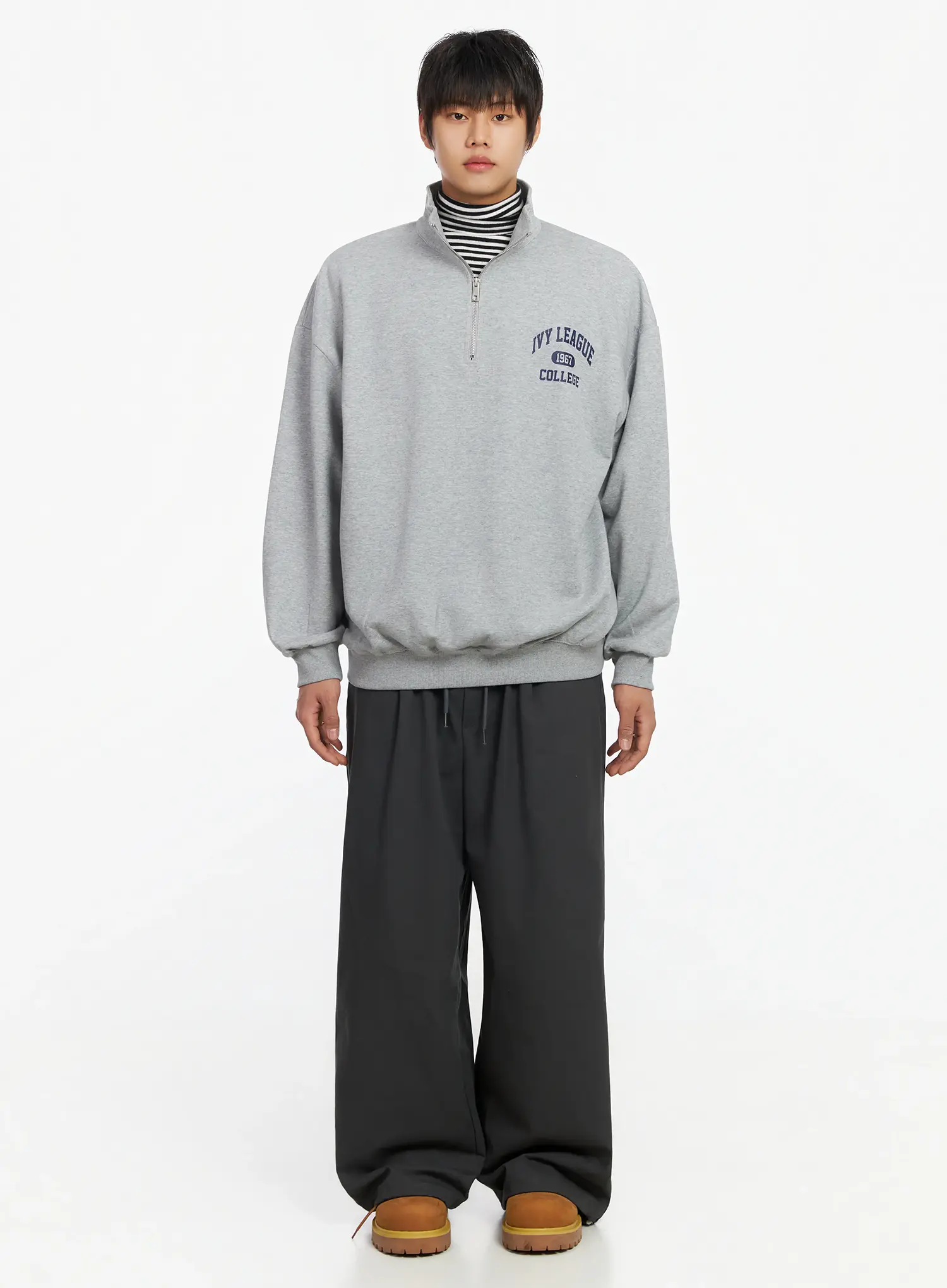 Men's Wide Leg Graphic Cotton Pants IJ527 - Image 4