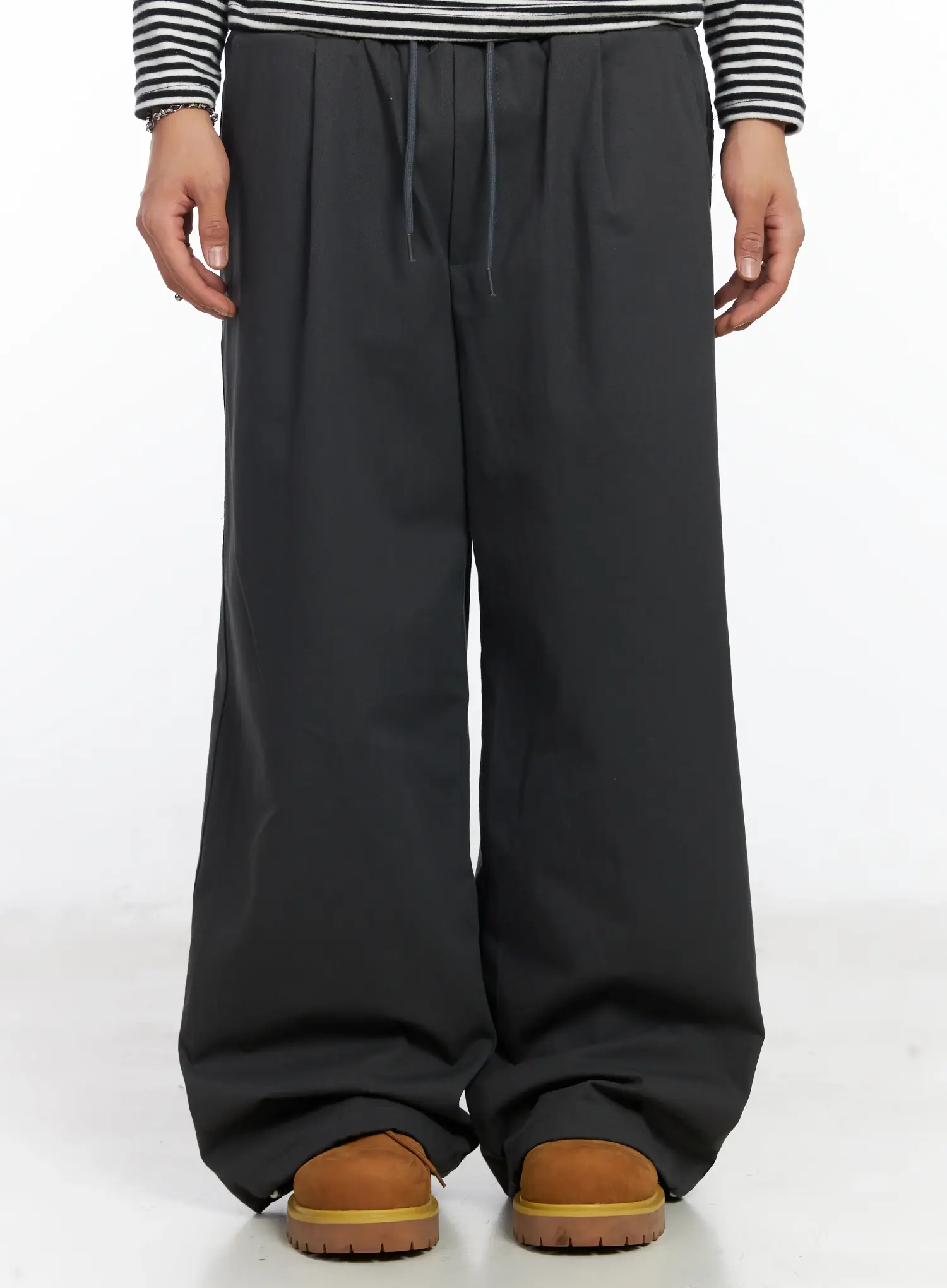 Men's Wide Leg Graphic Cotton Pants IJ527 - Image 5