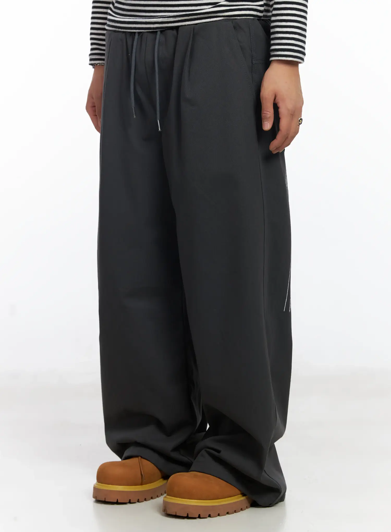 Men's Wide Leg Graphic Cotton Pants IJ527 - Image 6