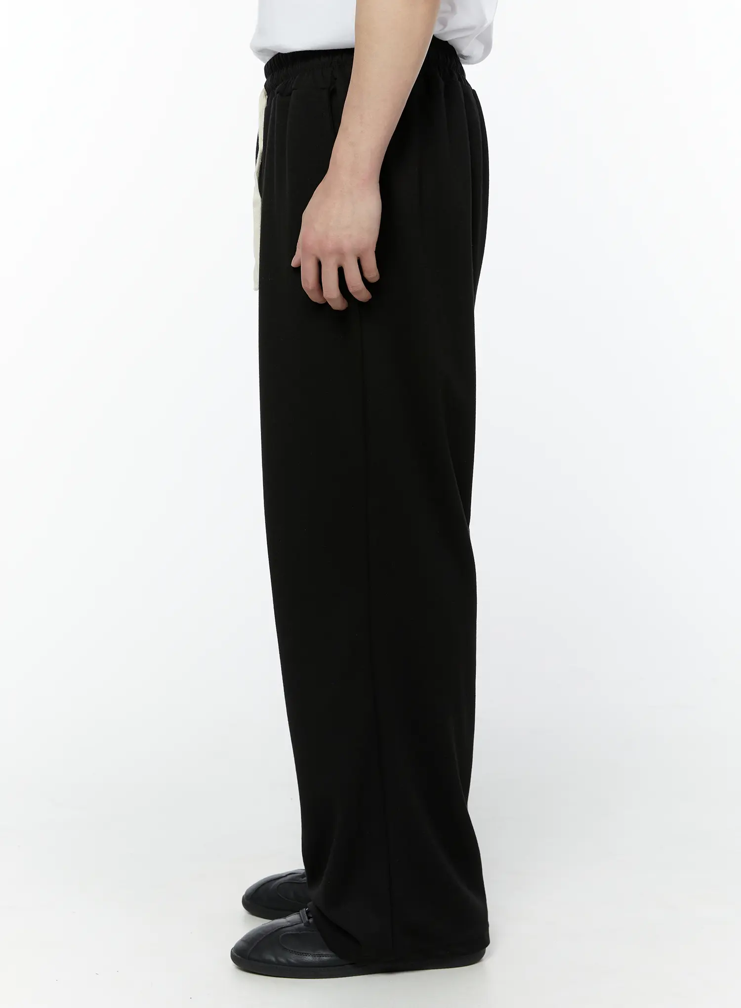 Men's Wide Leg Sweatpants (Black) IY506 - Image 5