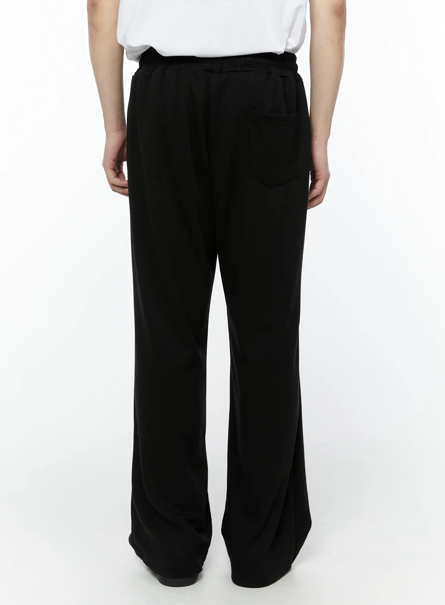 Men's Wide Leg Sweatpants (Black) IY506 - Image 6