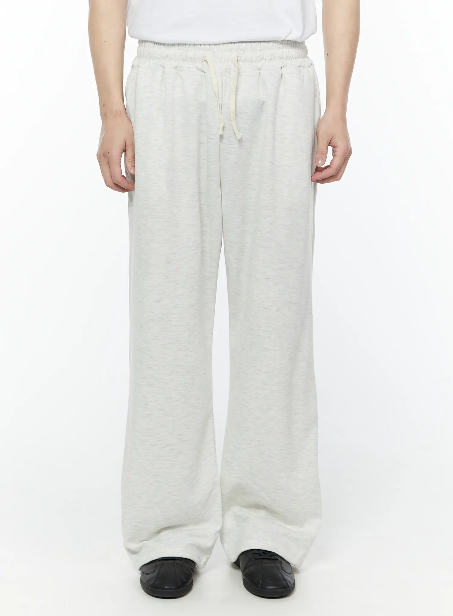 Men's Wide Leg Sweatpants (Light Beige) IY506 - Image 3