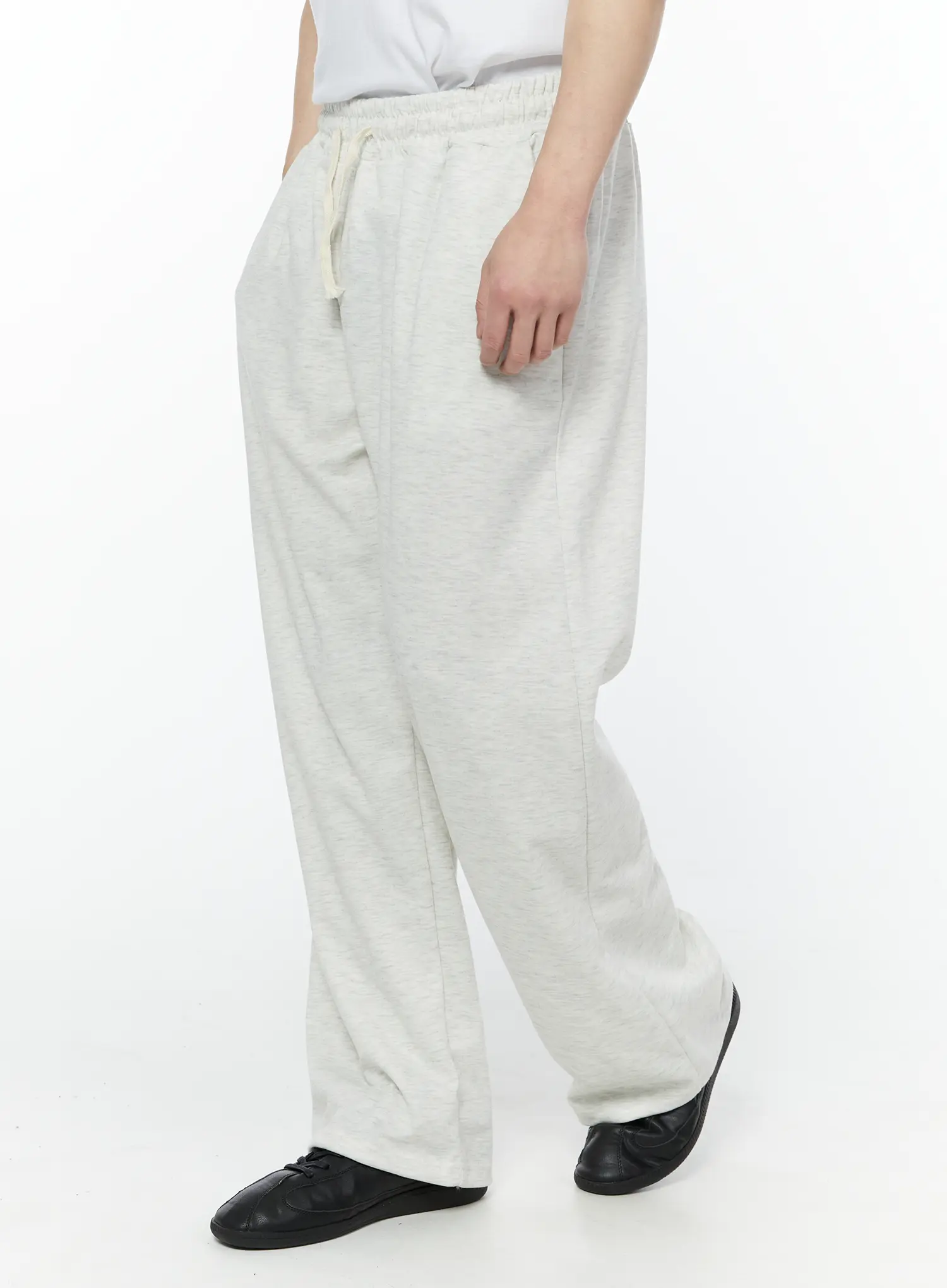 Men's Wide Leg Sweatpants (Light Beige) IY506 - Image 5
