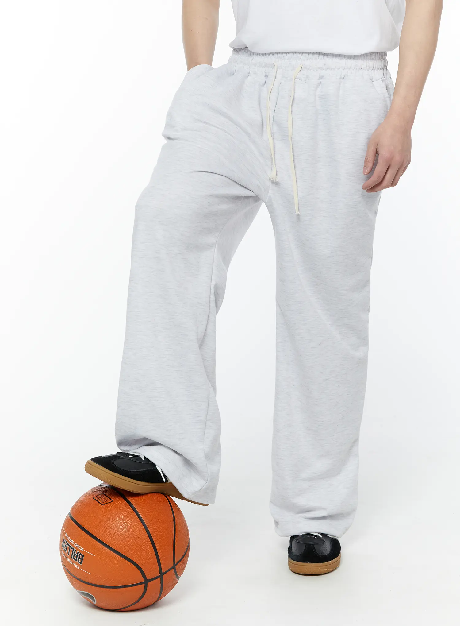 Men's Wide Leg Sweatpants (Light Gray) IY504