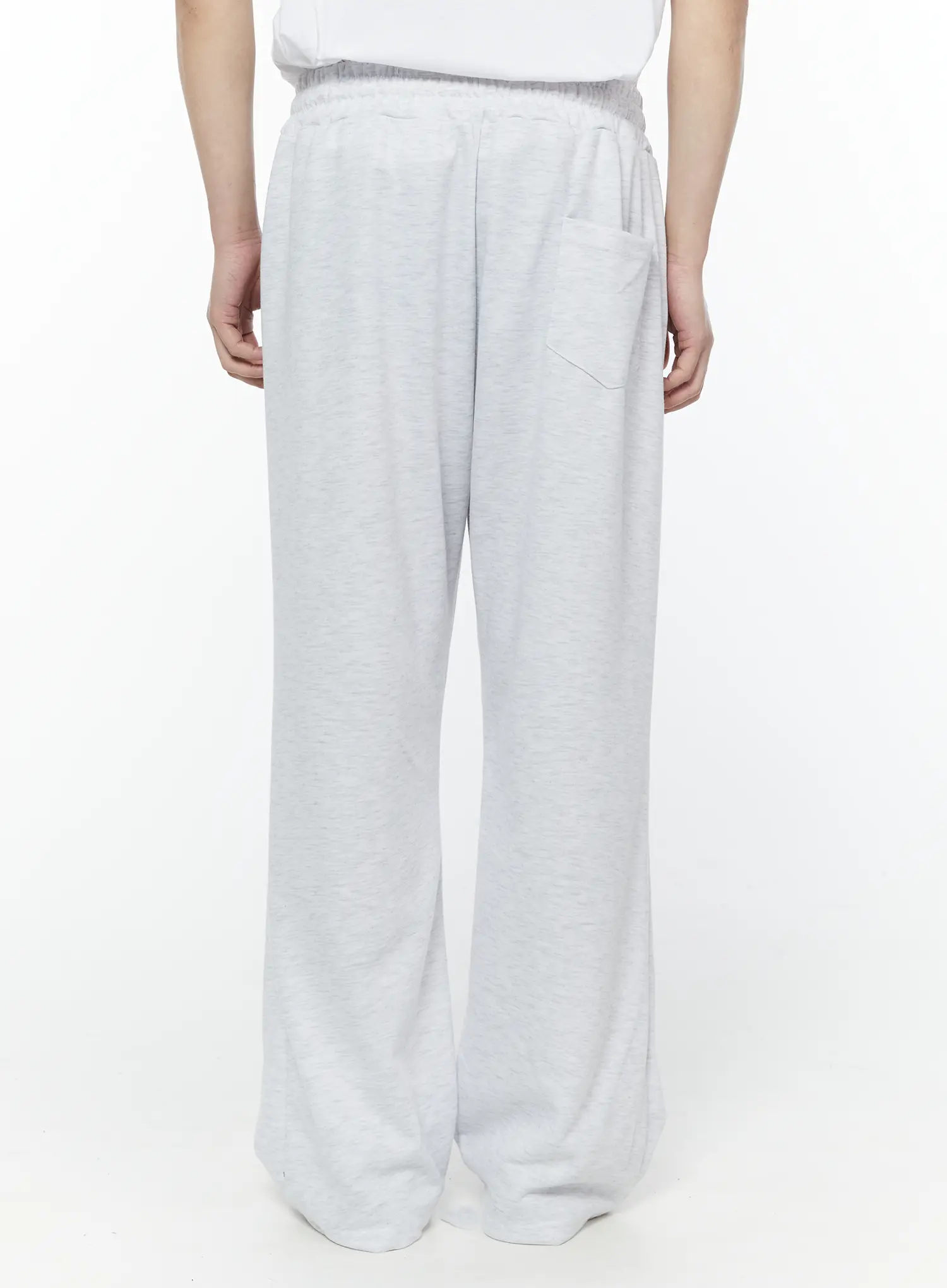 Men's Wide Leg Sweatpants (Light Gray) IY504 - Image 7