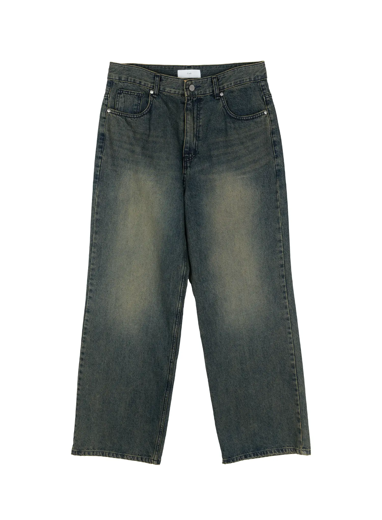 Men's Wide-Leg Washed Denim Jeans IG508 - Image 15