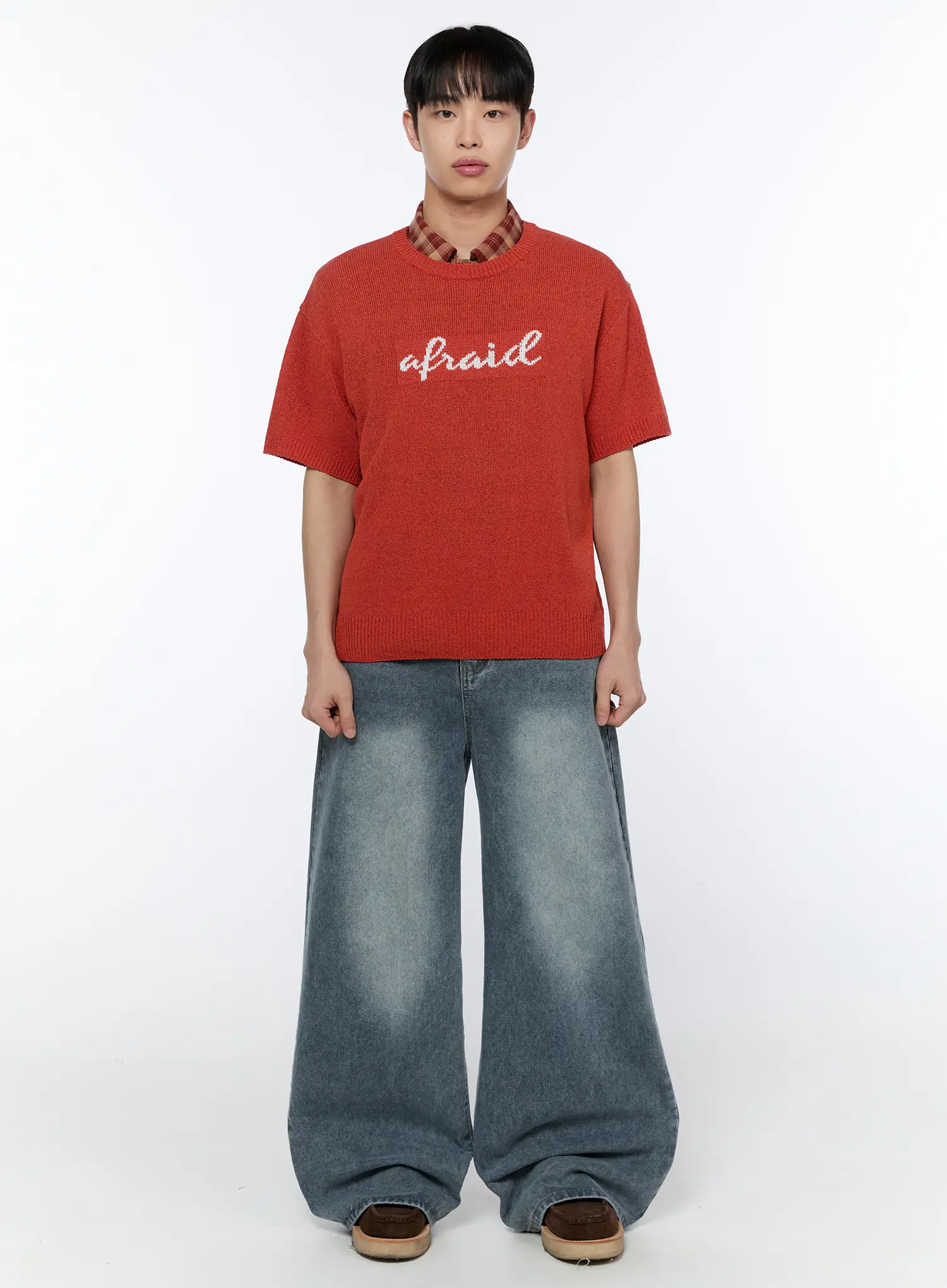 Men's Wide-Leg Washed Jeans IA517 - Image 3