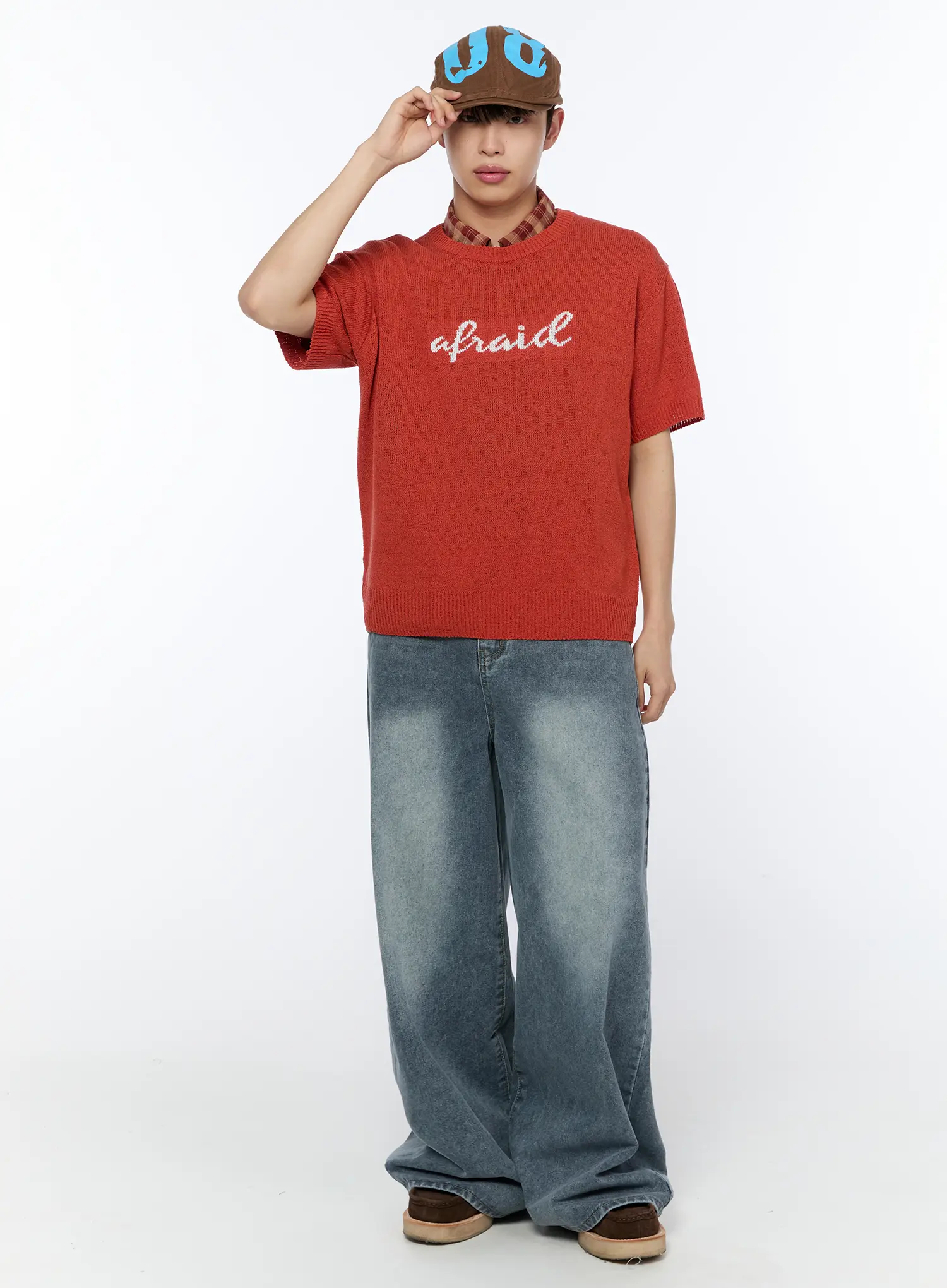 Men's Wide-Leg Washed Jeans IA517 - Image 9