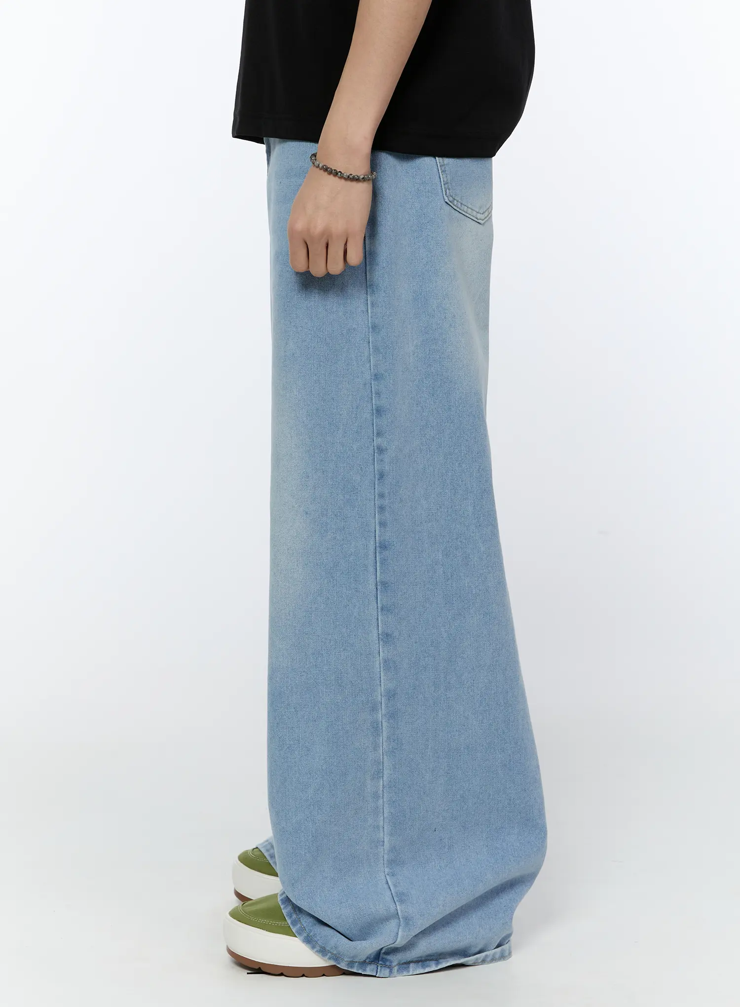 Men's Wide Leg Washed Jeans IA520 - Image 6