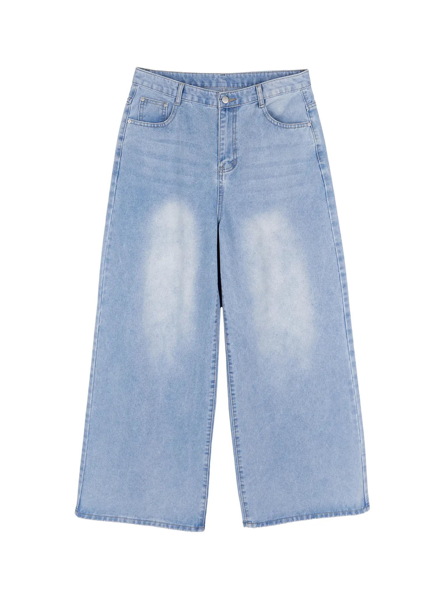 Men's Wide Leg Washed Jeans IA520 - Image 9