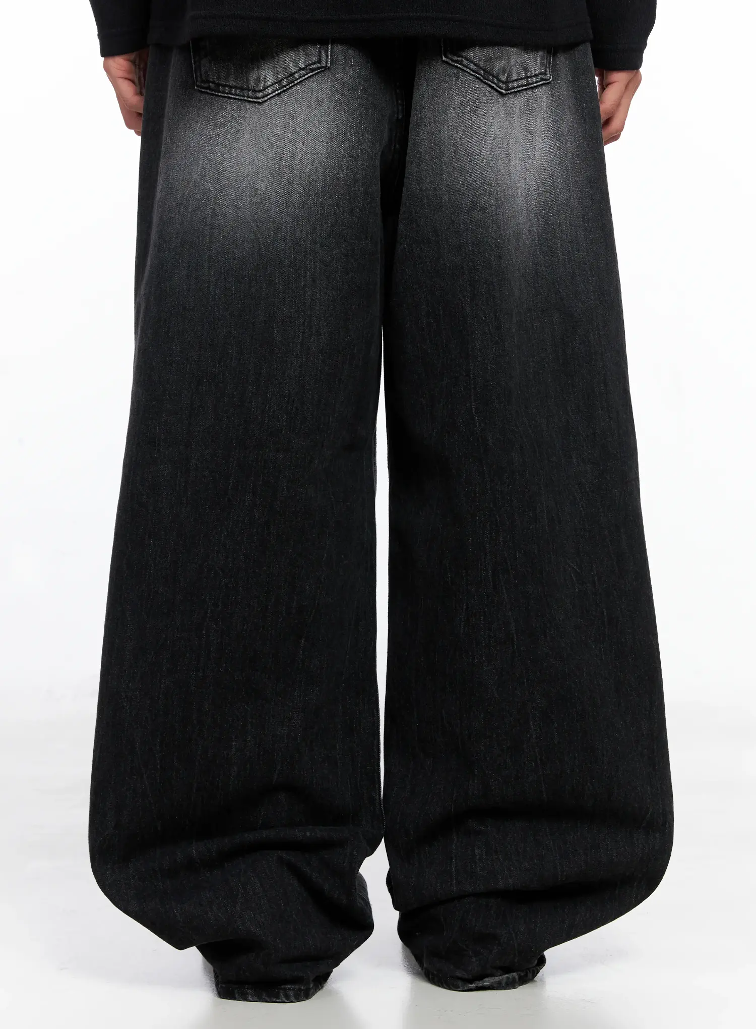 Men's Wide-Leg Washed Jeans IO502 - Image 7