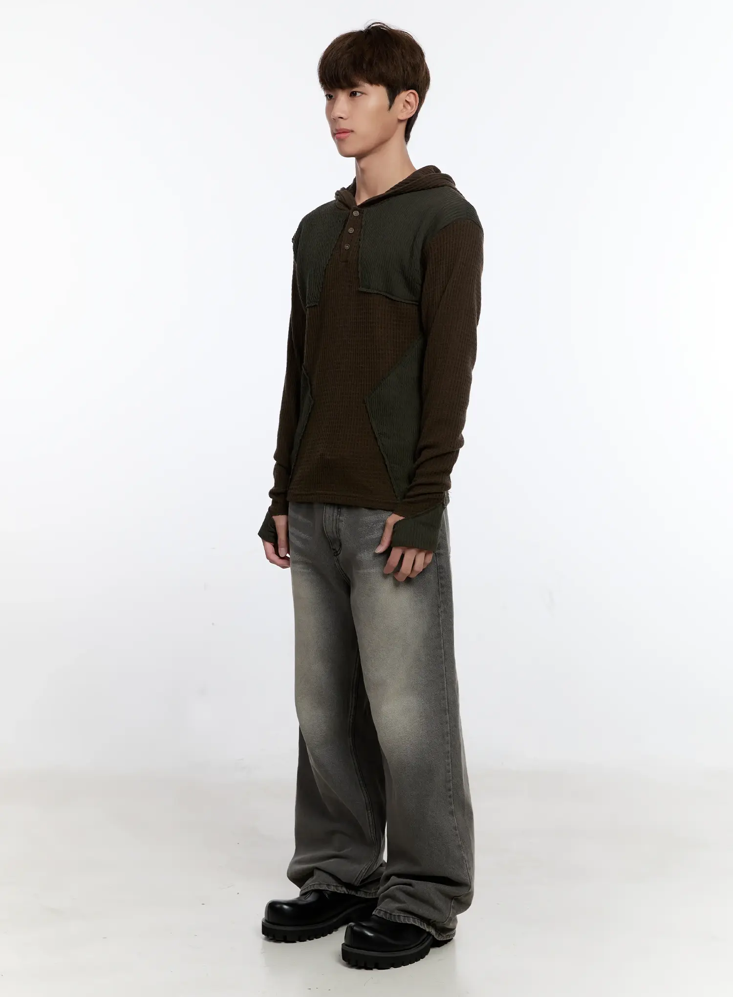 Men's Wide Washed Jeans IS530 - Image 6
