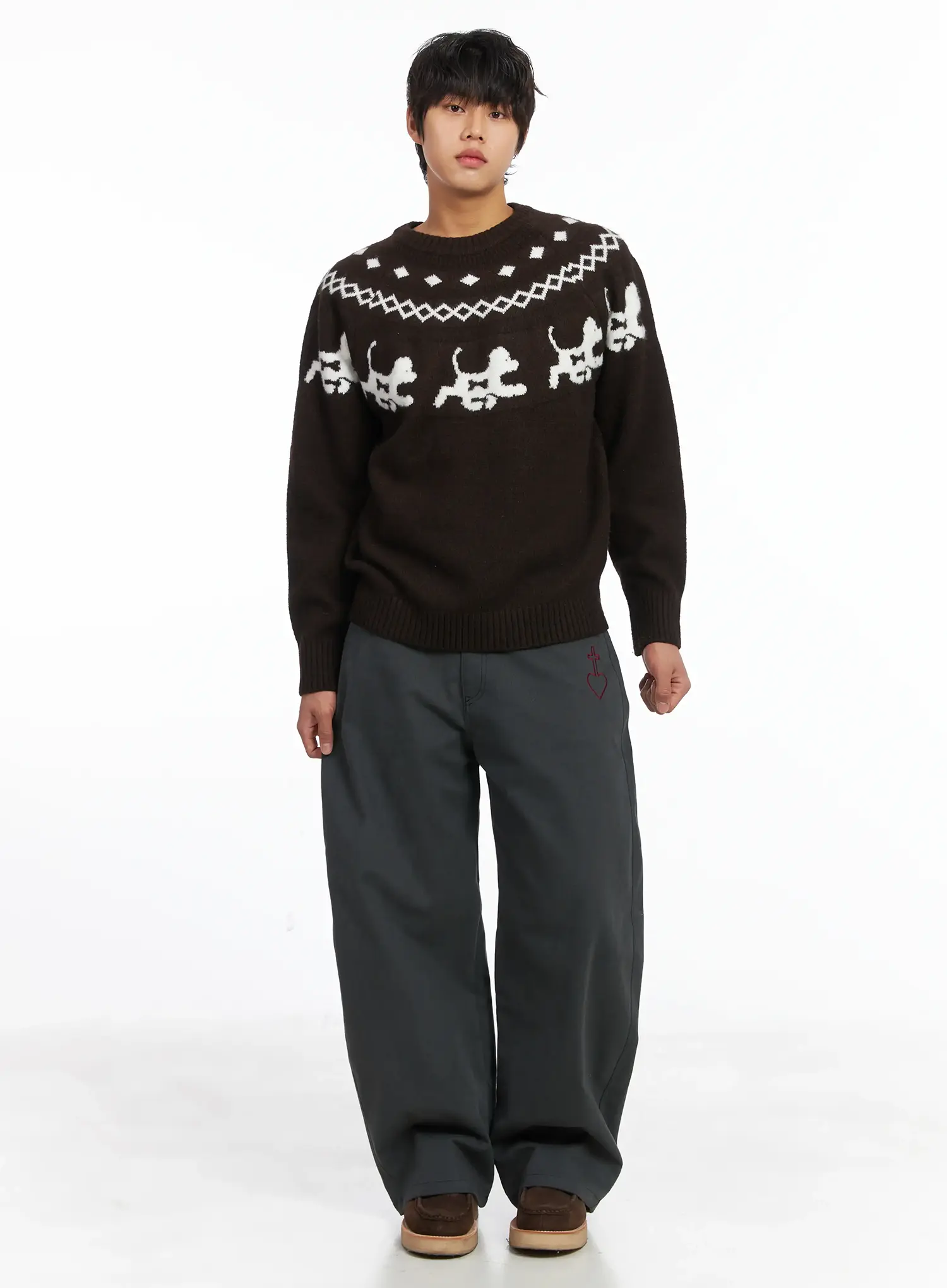 Men's Winter Graphic Wool Knit IJ512 - Image 7
