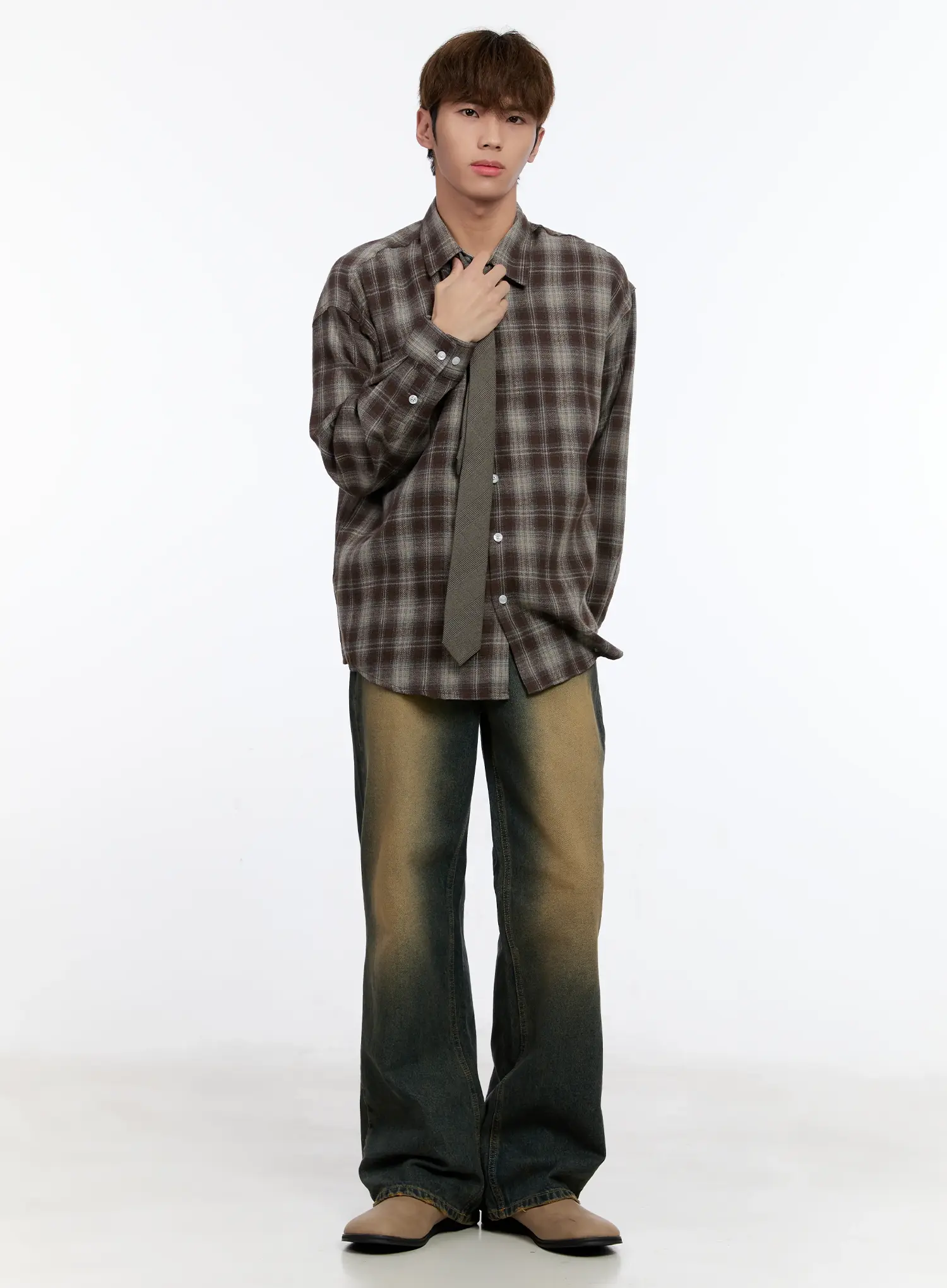 Men's Wool Blended Crop Cardigan IN512 - Image 12