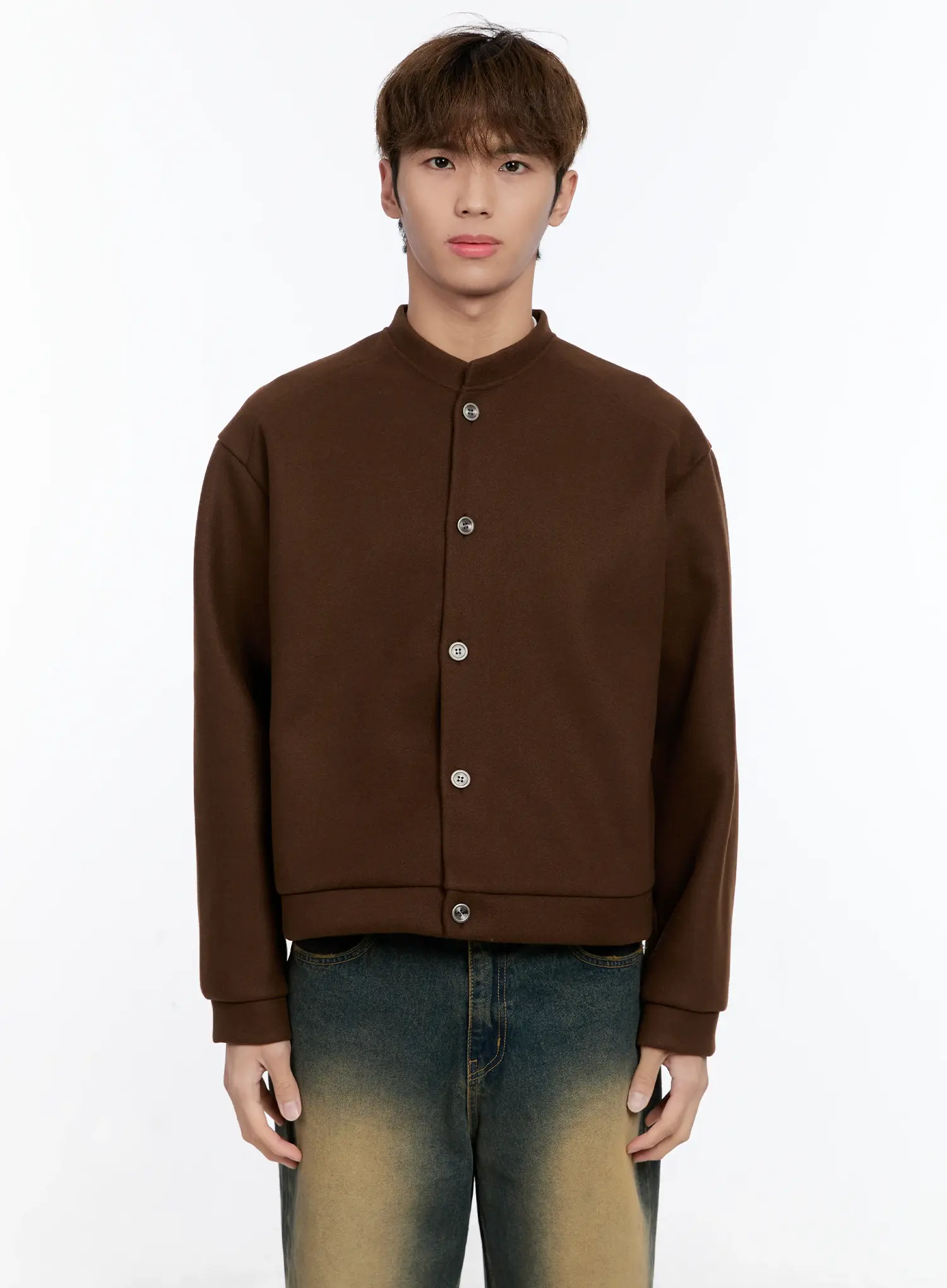 Men's Wool Blended Crop Cardigan IN512 - Image 16
