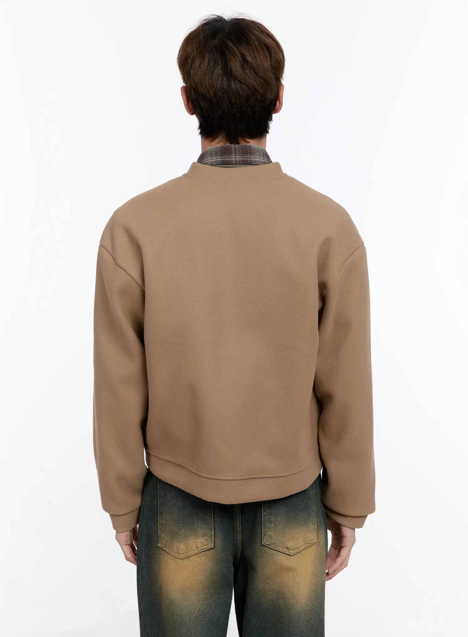 Men's Wool Blended Crop Cardigan IN512 - Image 5