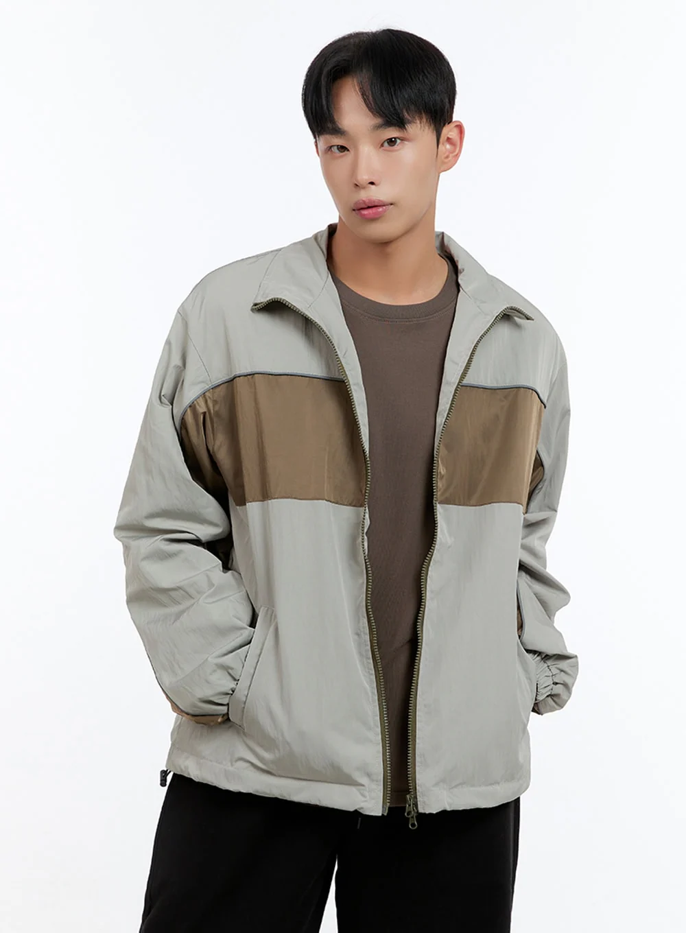 Men's Zip-Up Nylon Wind Jacket IS412 - Image 4