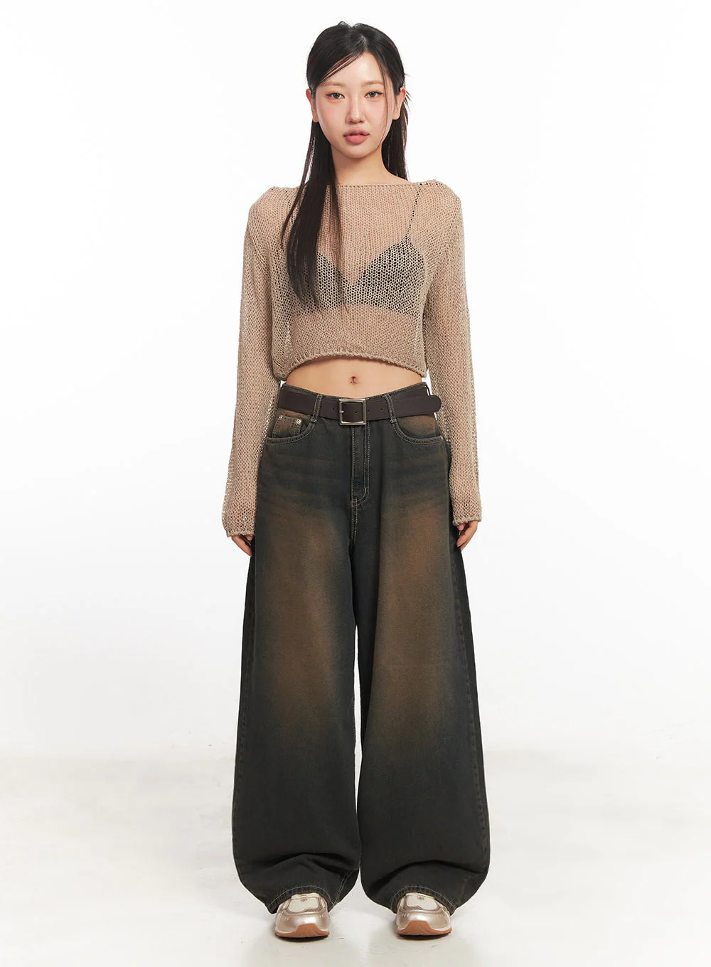 Mesh Back-Strap Knit Crop Top IA521 - Image 10