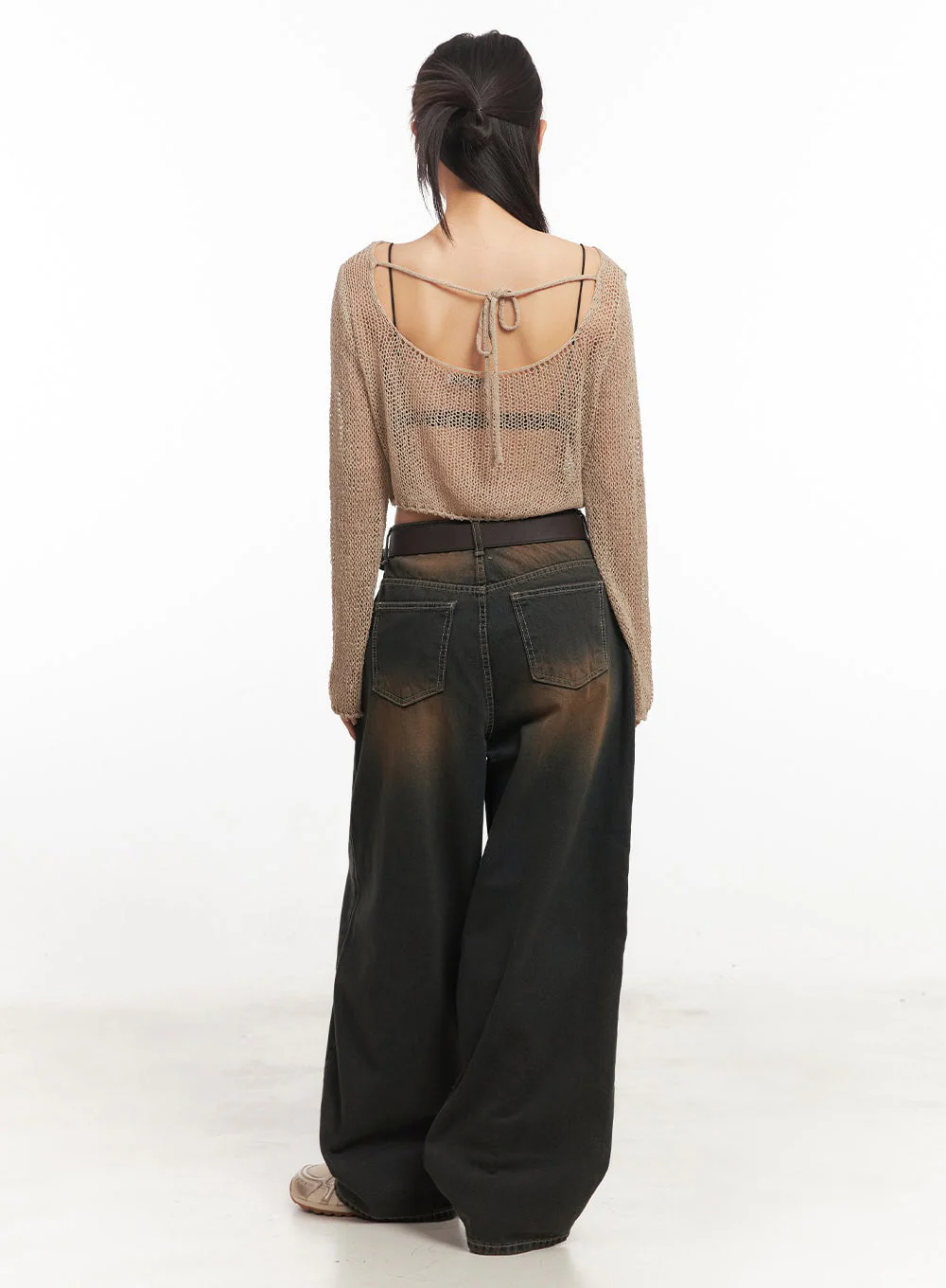 Mesh Back-Strap Knit Crop Top IA521 - Image 13