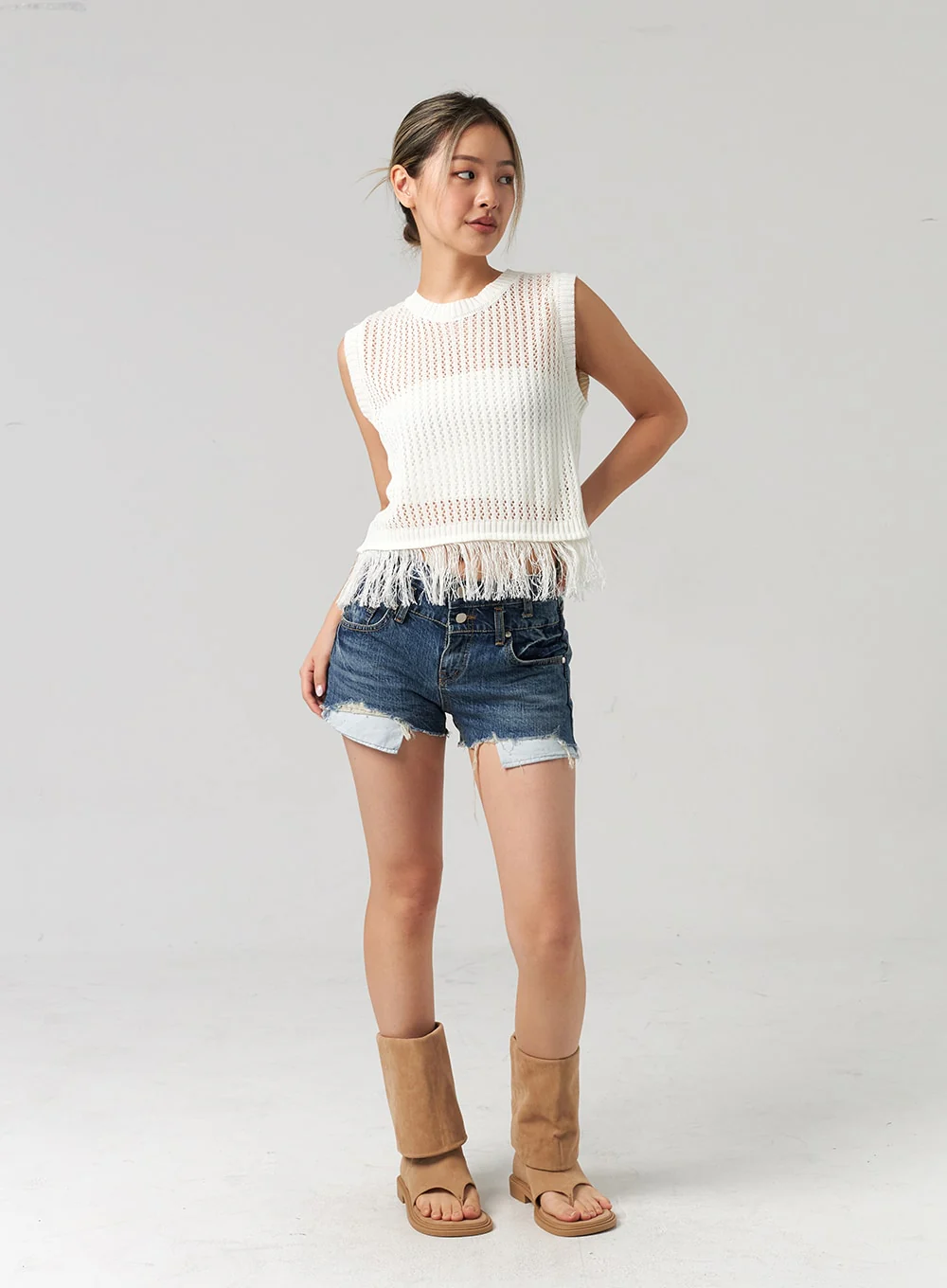 Mesh Fringe Vest CL305 - Image 4