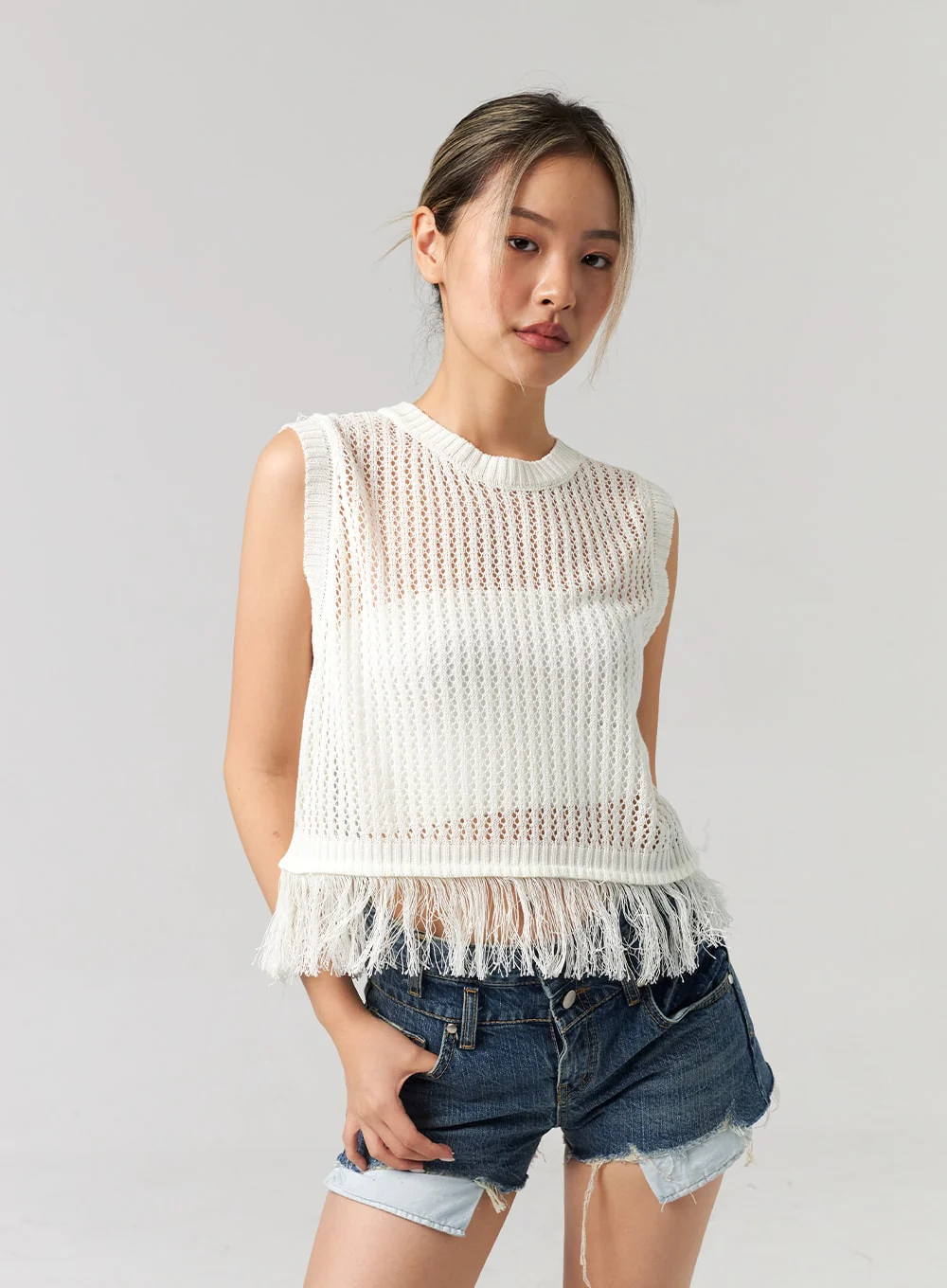 Mesh Fringe Vest CL305 - Image 5