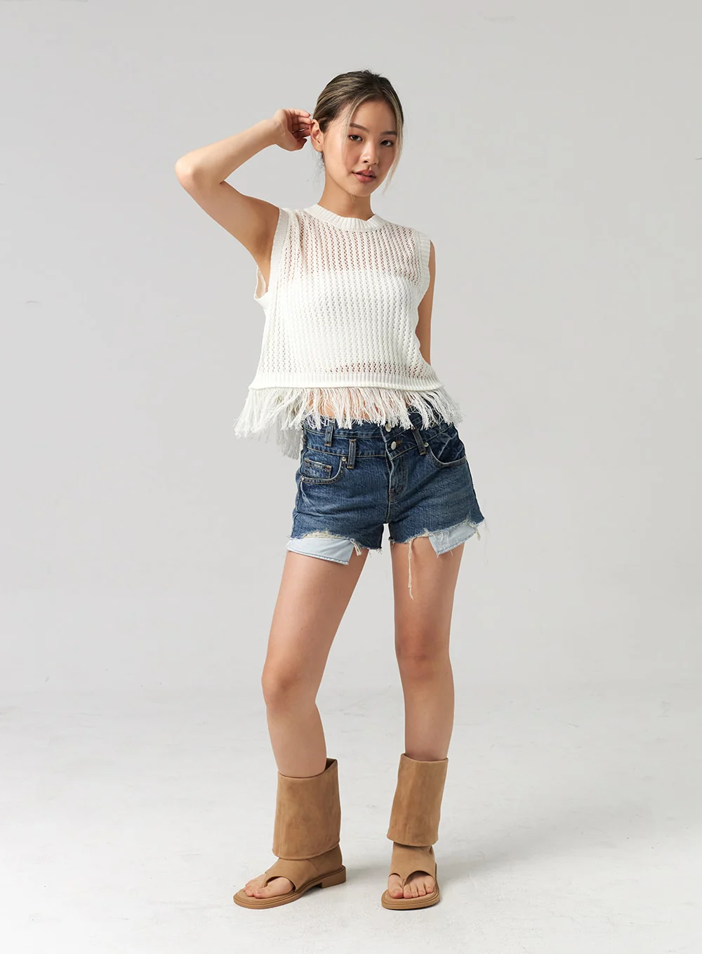 Mesh Fringe Vest CL305 - Image 8
