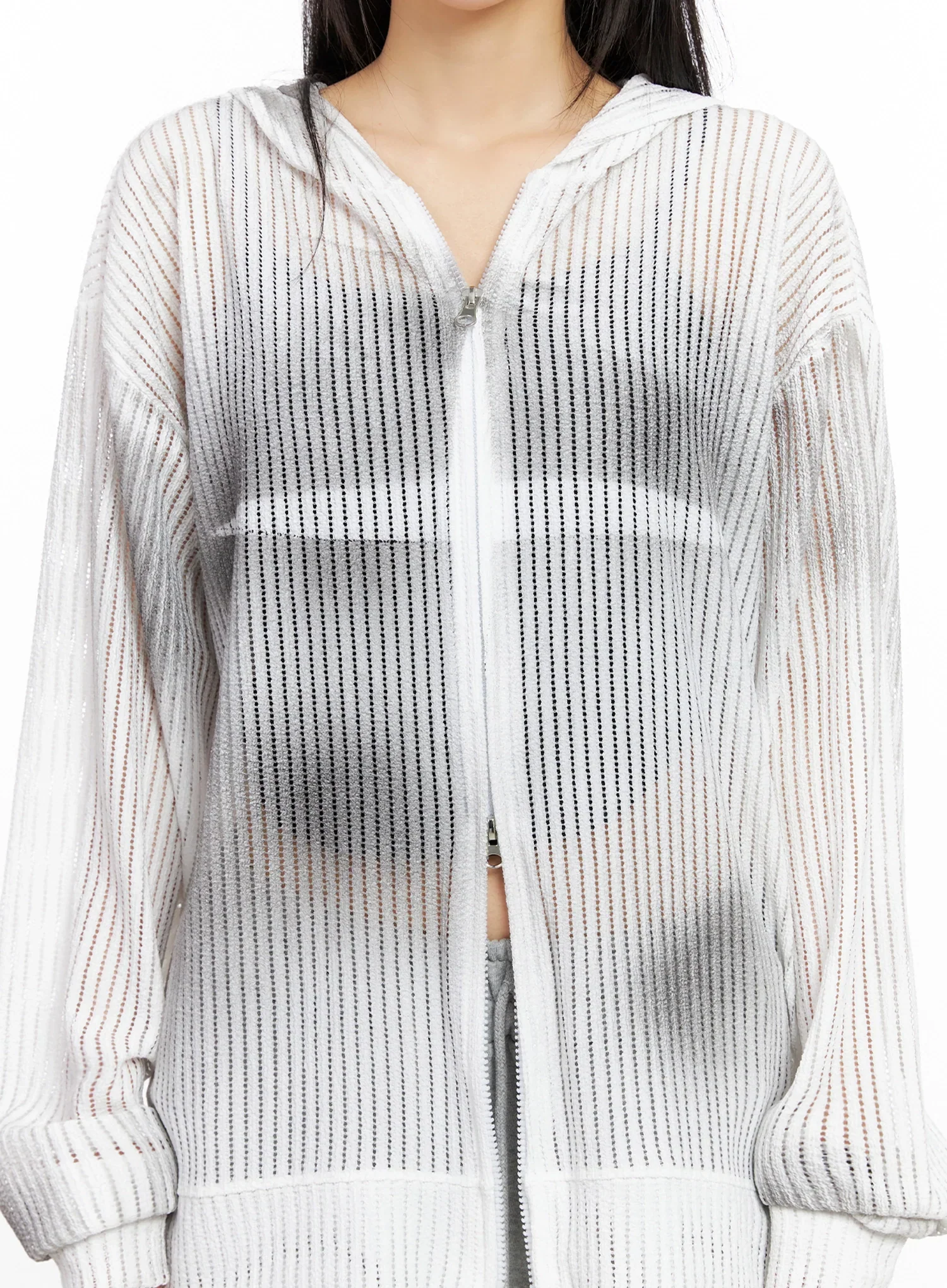 Mesh Gradient Zip-Up Hoodie IG508 - Image 3