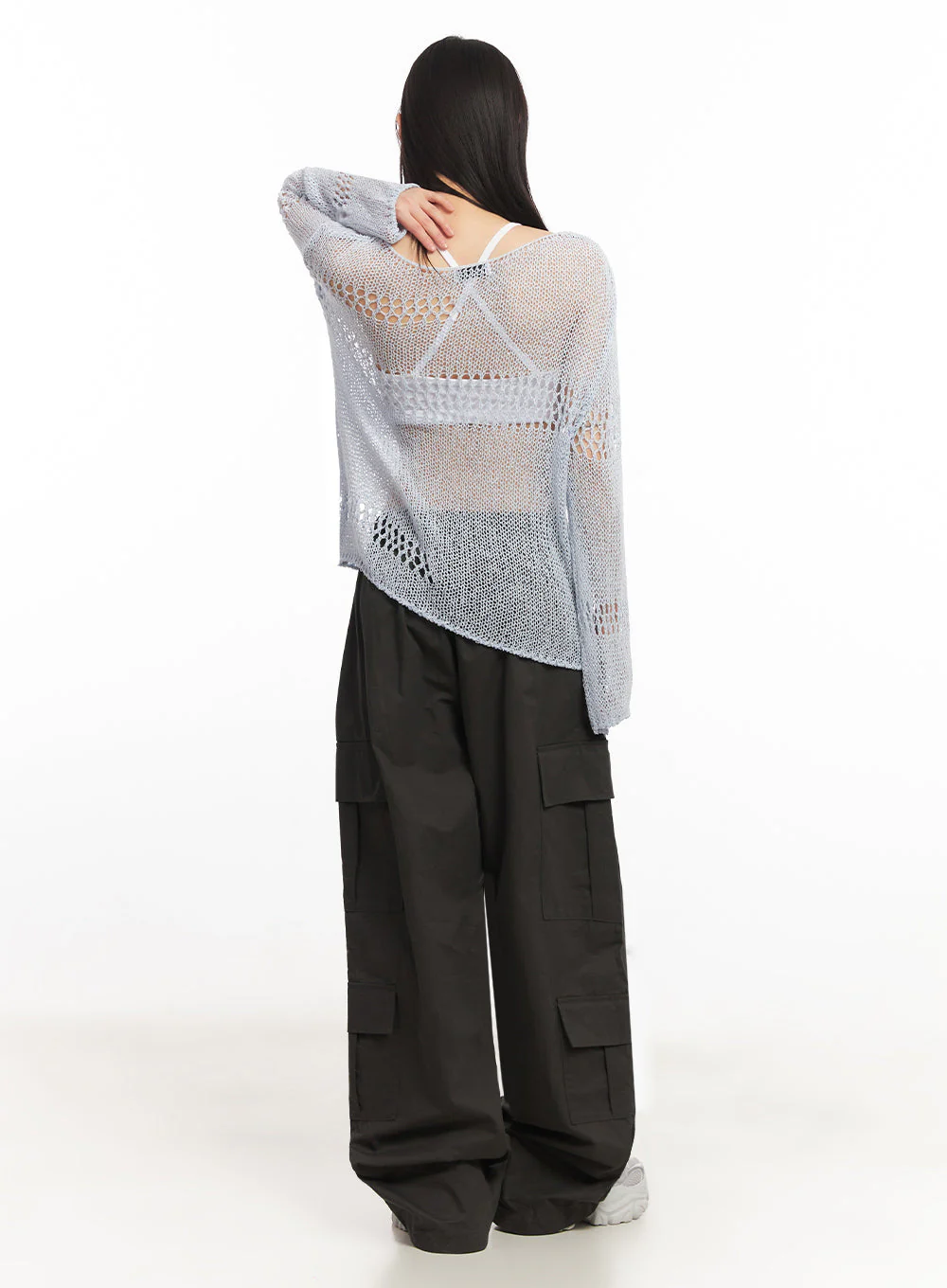 Mesh Patterned Knit Top IA521 - Image 13
