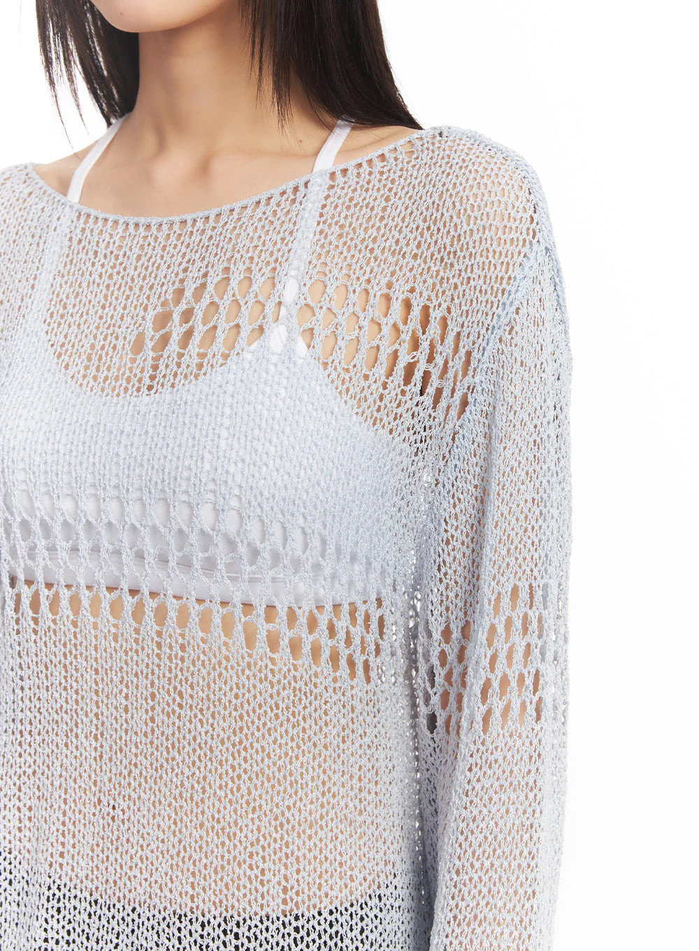Mesh Patterned Knit Top IA521 - Image 3