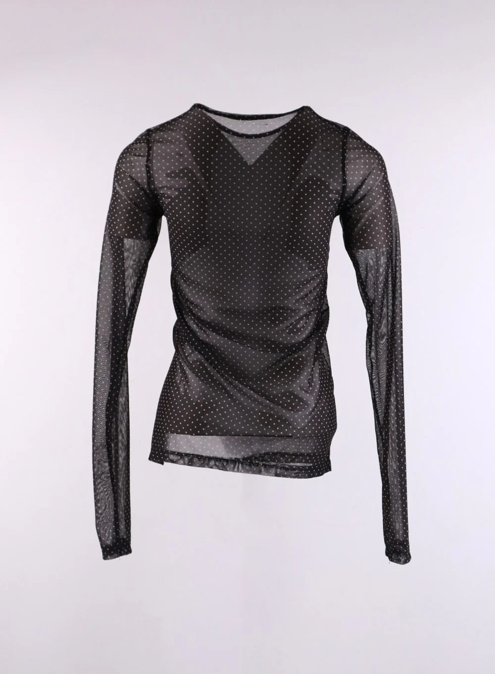 Mesh Polka Dot Long Sleeve Top CF406 - Image 10