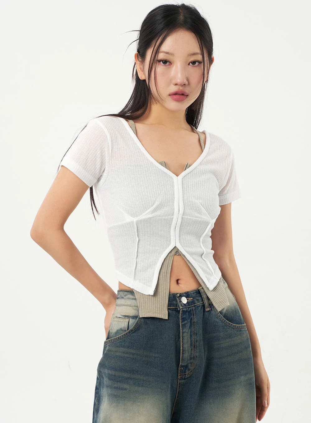Mid-Rise Baggy Jeans CA325 - Image 11