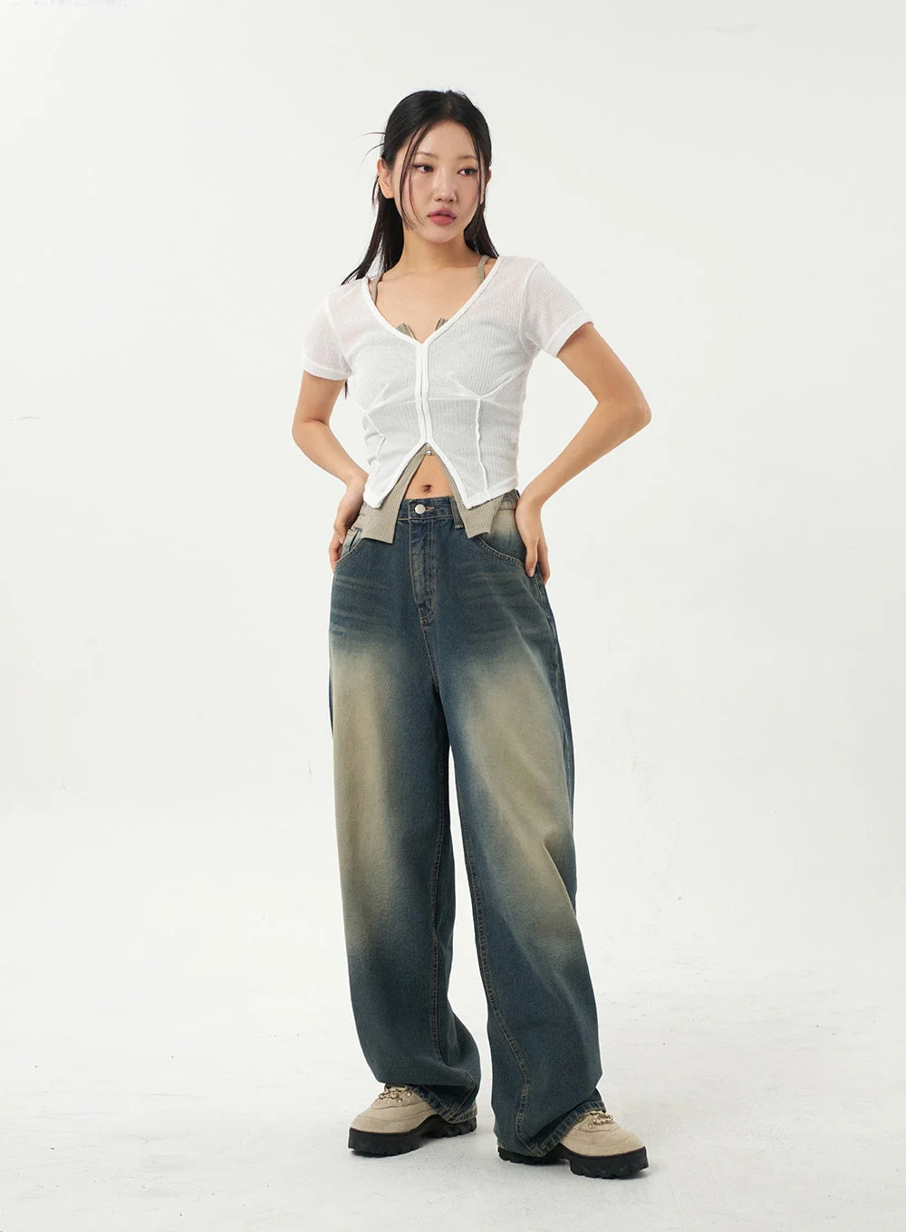 Mid-Rise Baggy Jeans CA325 - Image 3