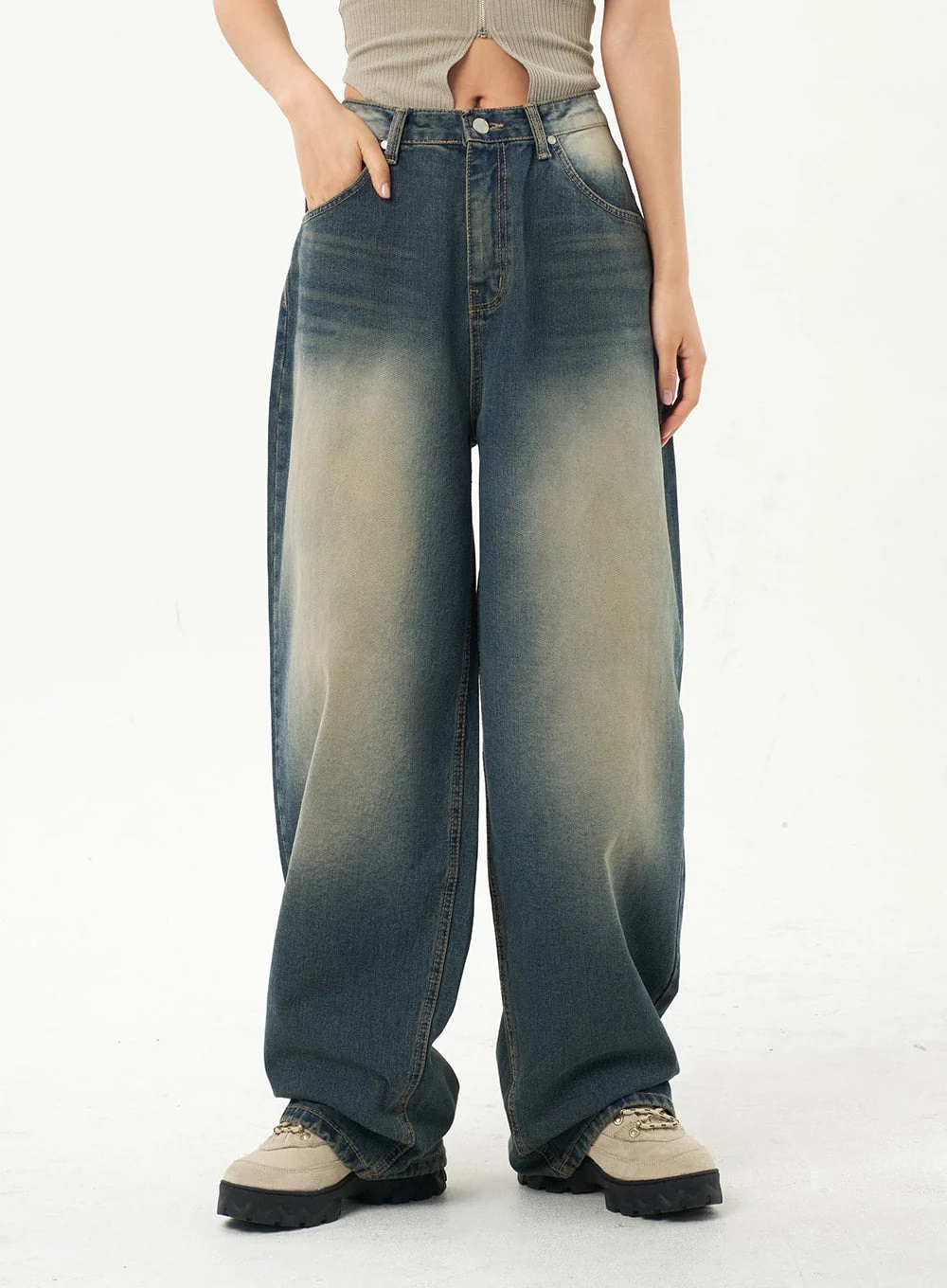 Mid-Rise Baggy Jeans CA325 - Image 5