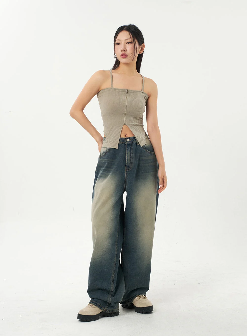 Mid-Rise Baggy Jeans CA325 - Image 8