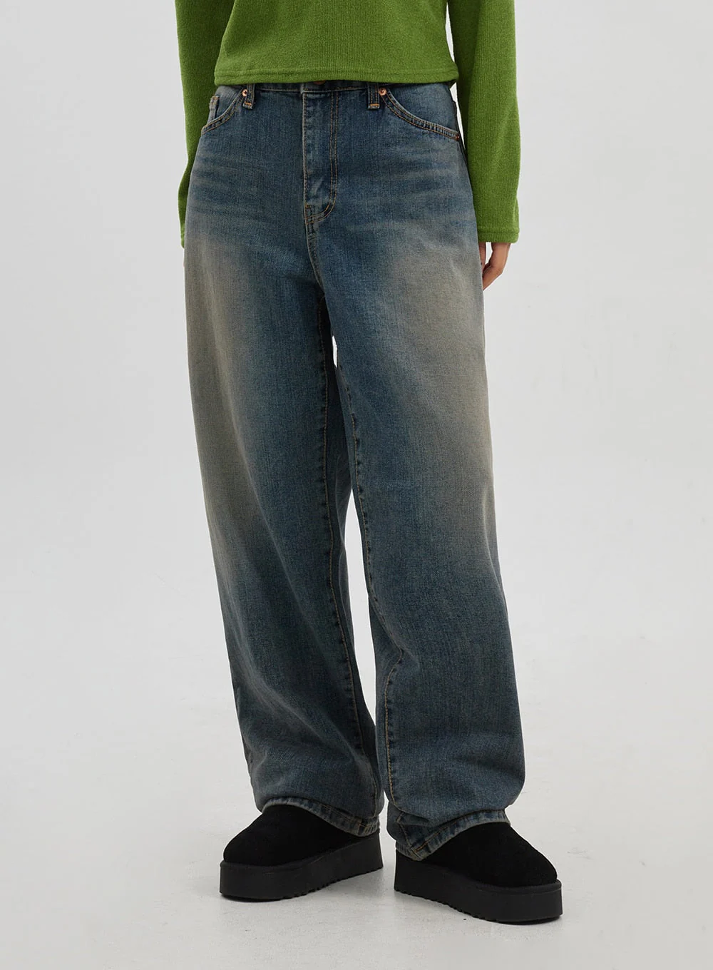 Mid-Rise Baggy Jeans Unisex CJ330 - Image 9