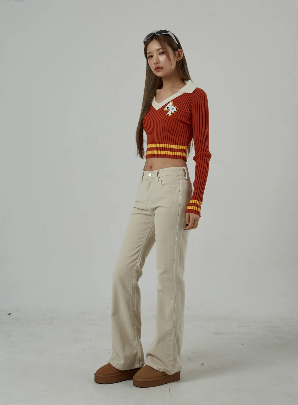 Mid-Rise Corduroy Bootcut Pants CJ306 - Image 10
