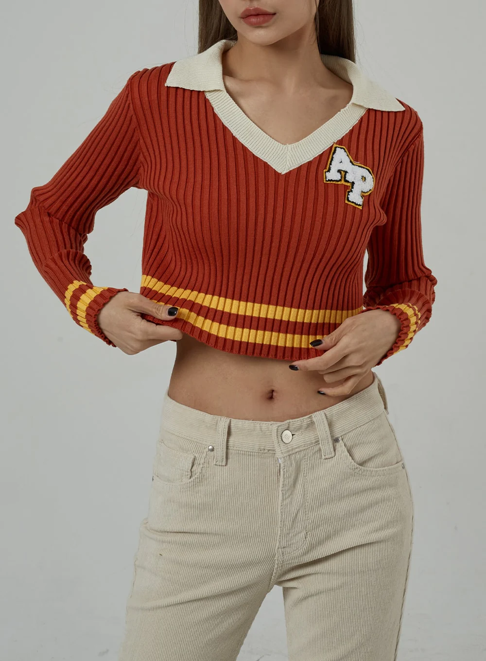Mid-Rise Corduroy Bootcut Pants CJ306 - Image 11