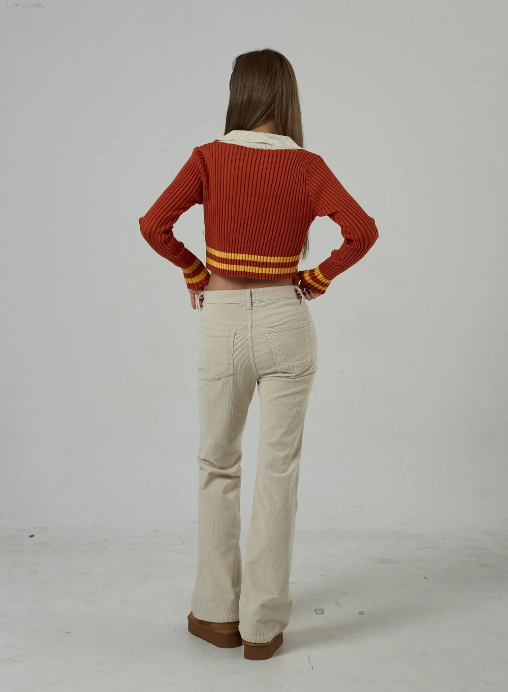 Mid-Rise Corduroy Bootcut Pants CJ306 - Image 12
