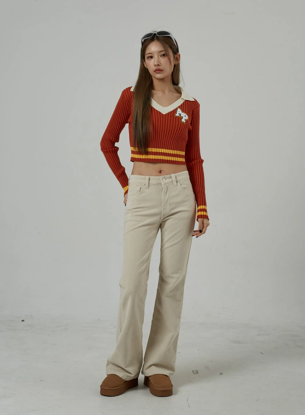 Mid-Rise Corduroy Bootcut Pants CJ306 - Image 13